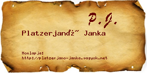 Platzerjanó Janka névjegykártya